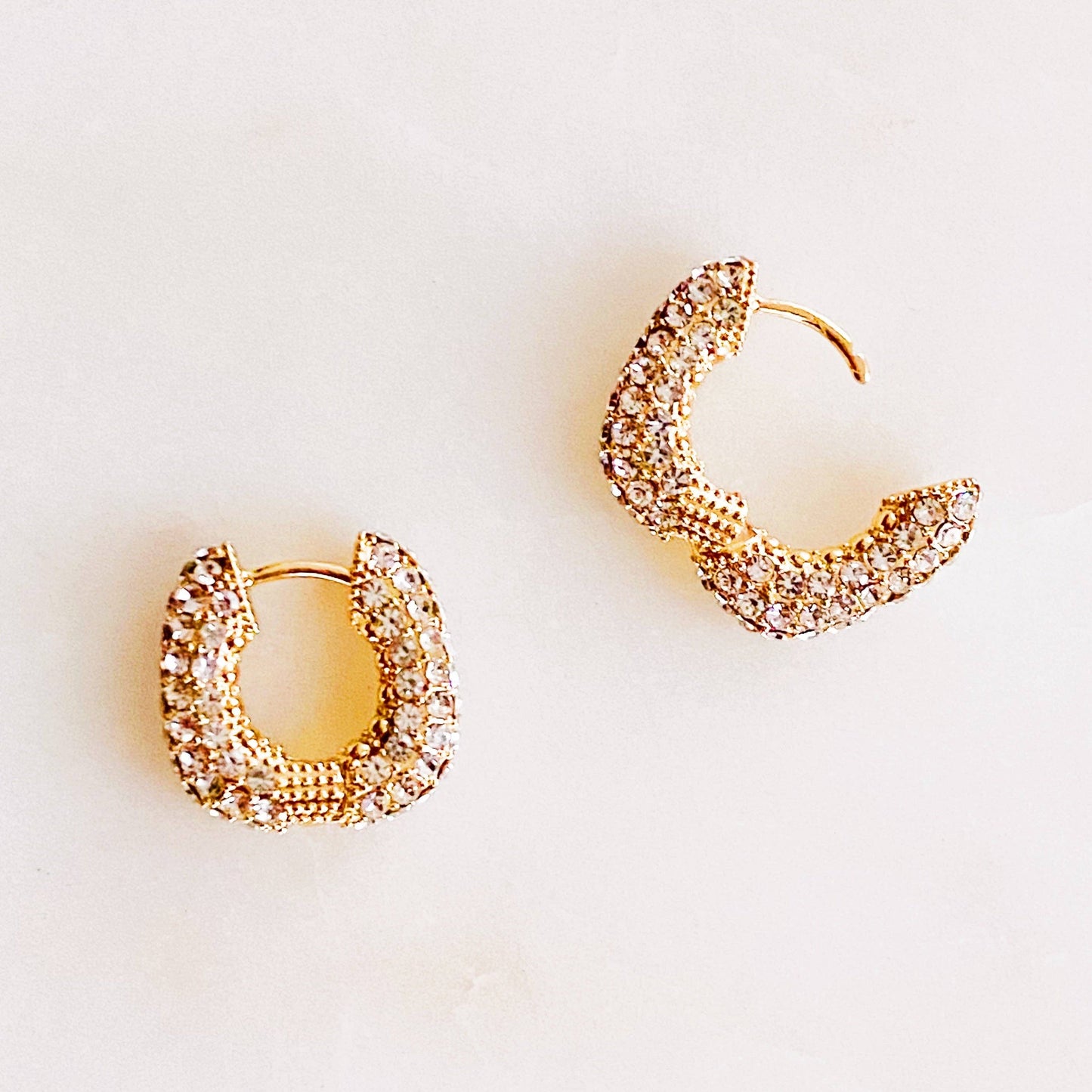 Square Huggie Hoop Earrings