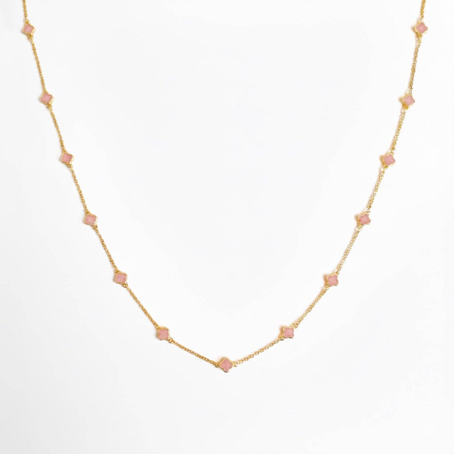 Petite Colored Clover Necklace