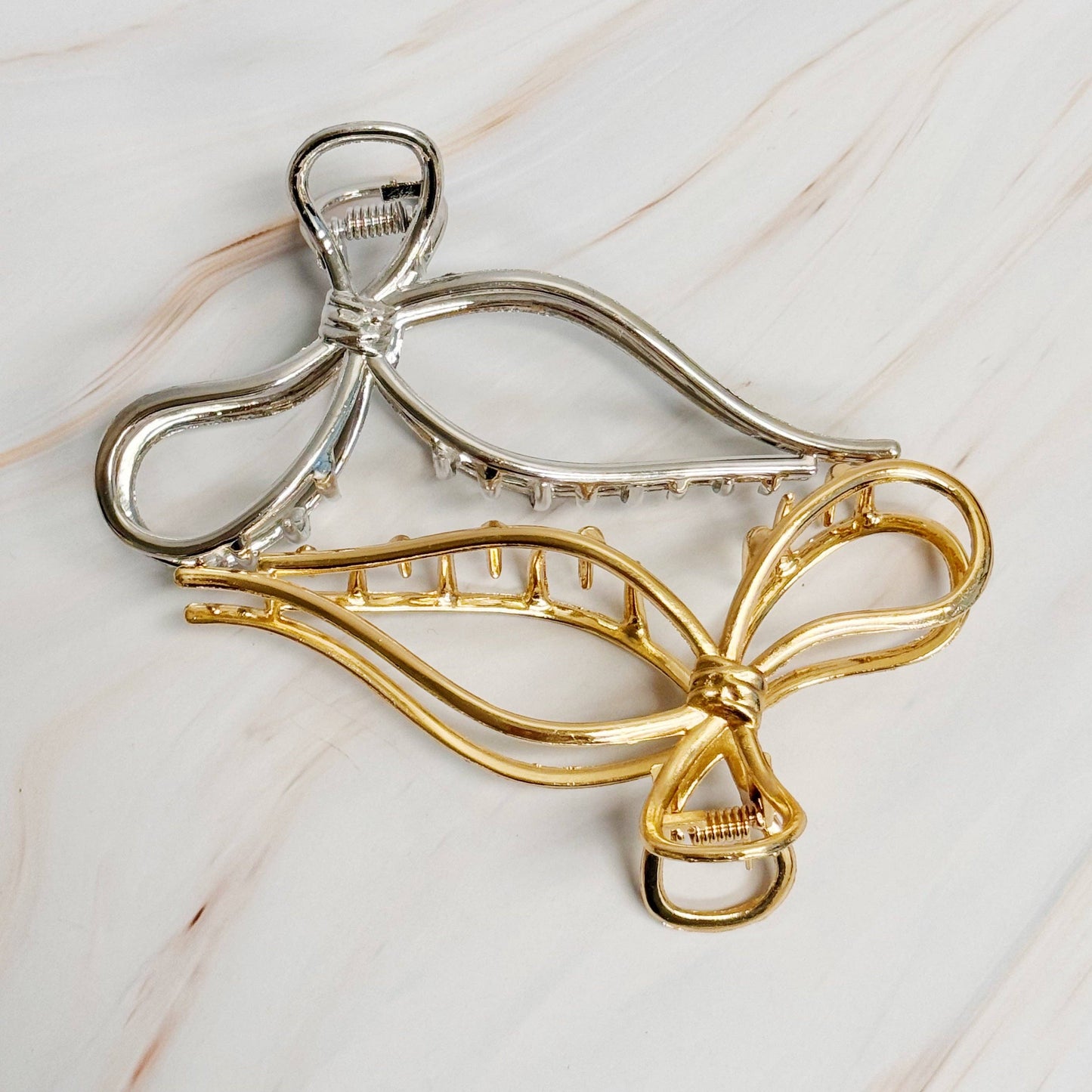 Metal Bow Hair Claw Set Of 2
