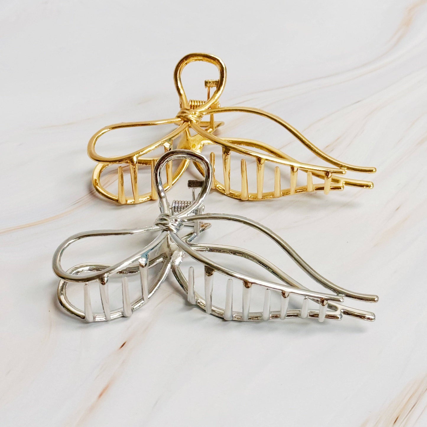 Metal Bow Hair Claw Set Of 2