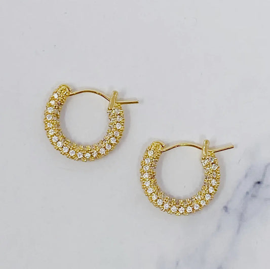 Crystal Huggie Hoops