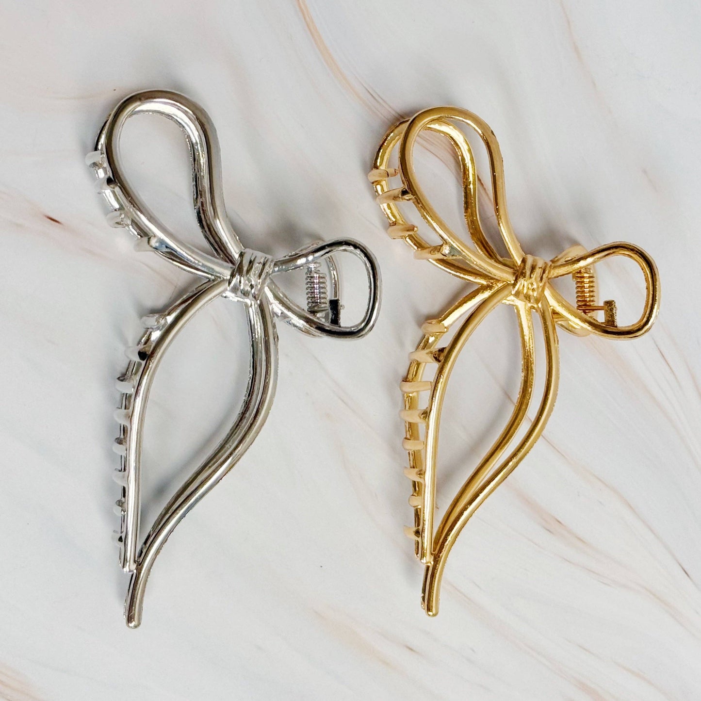 Metal Bow Hair Claw Set Of 2