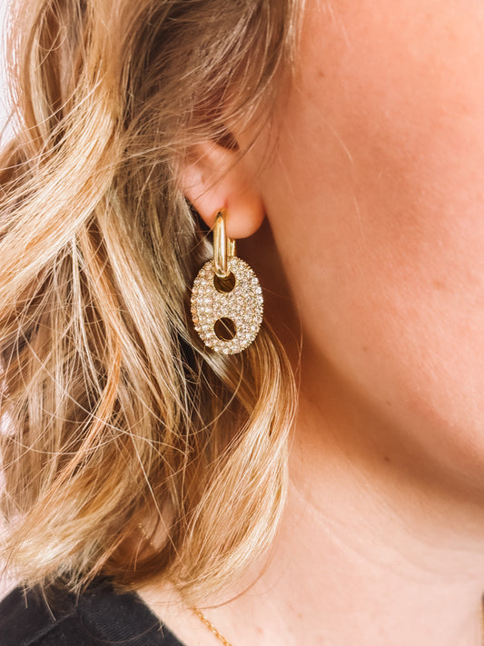 Paved Horse Bit Earrings