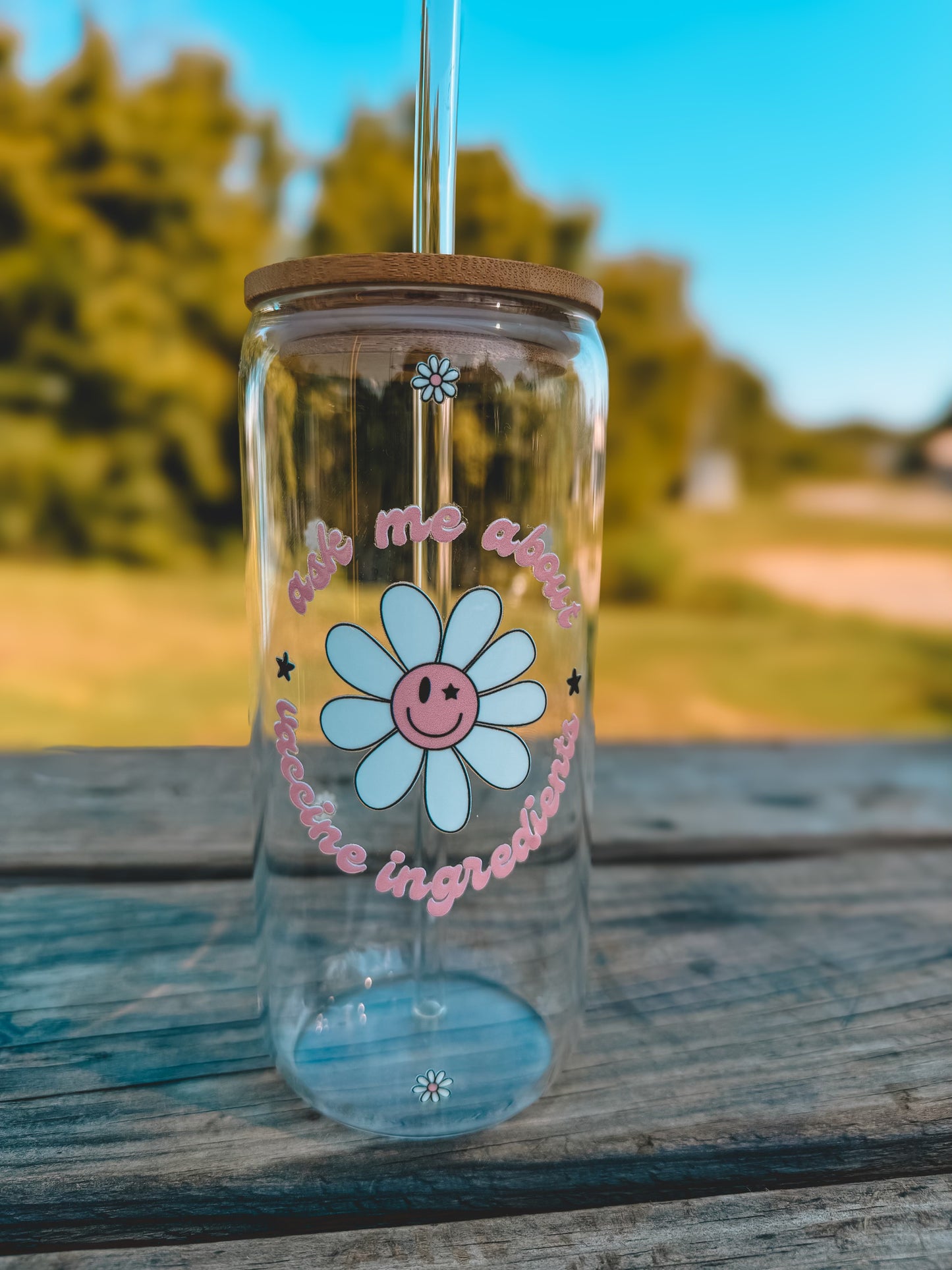 “Ask Me” 20 oz Glass Tumbler